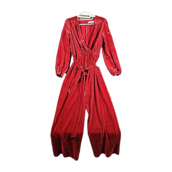 ALI & JAY Pants - Ali & Jay‎ Anthropologie Samantha Velvet Jumpsuit Rose Red Women's Small